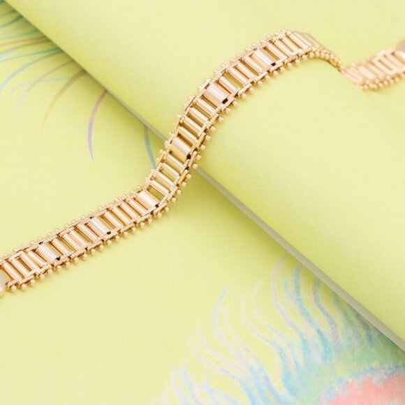 "Bold Textured Rose Gold Bracelet in Brass, XPBL1000 - Picture 5 of 12